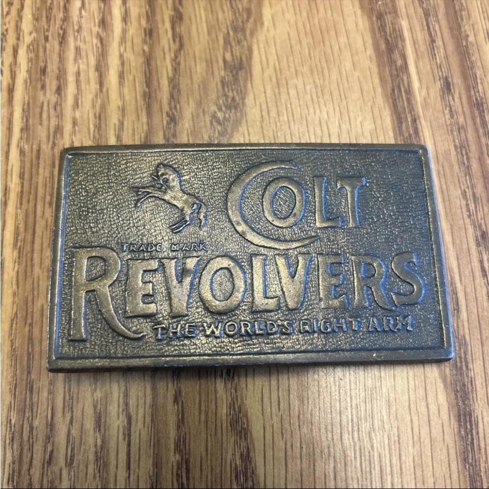 Colt revolvers belt buckle brass bronze cowboy western guns unmarked